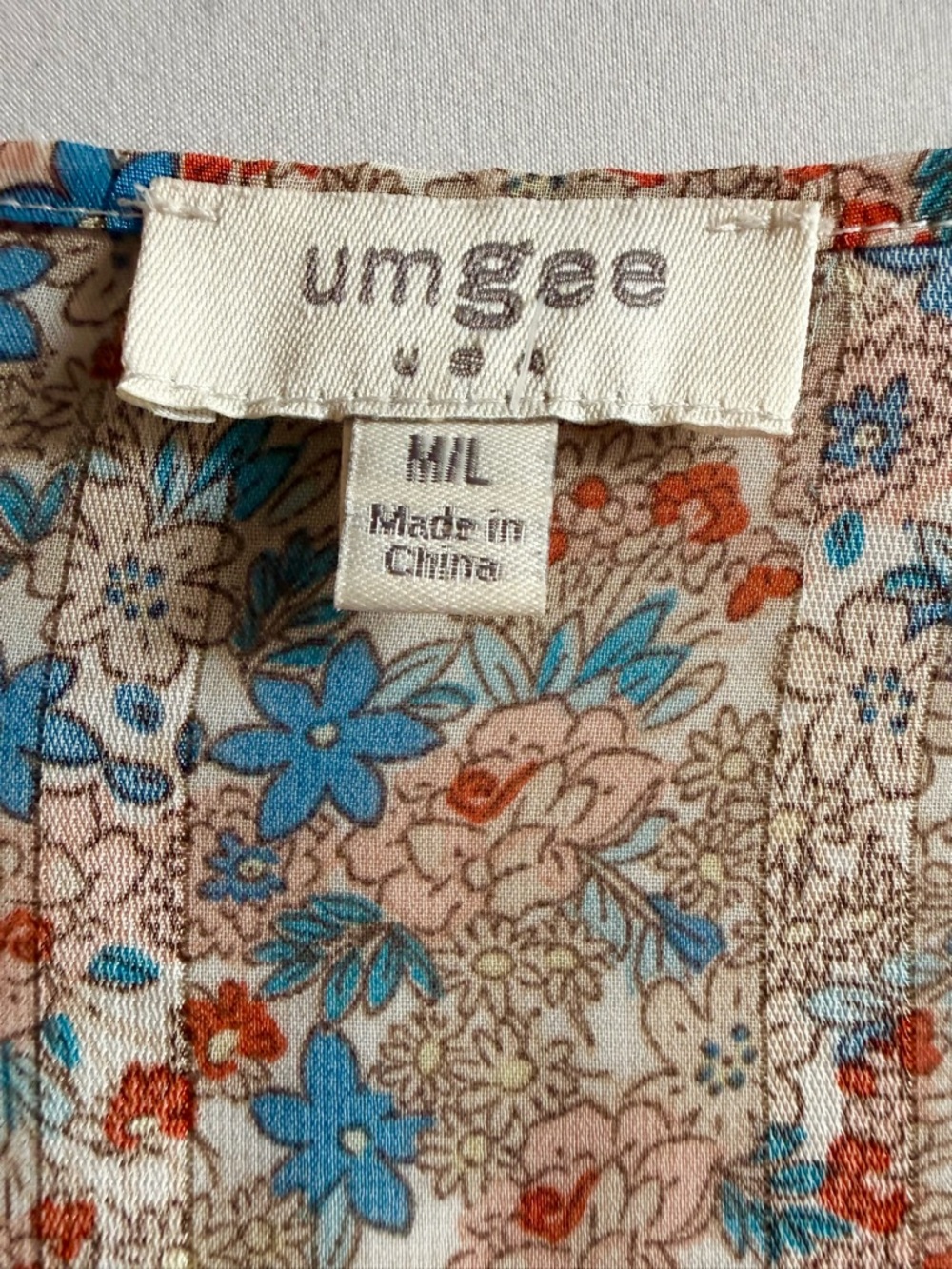 Umgee Floral Patchwork Kimono Cardigan in Dusty Rose and Tan - Picture 4 of 7